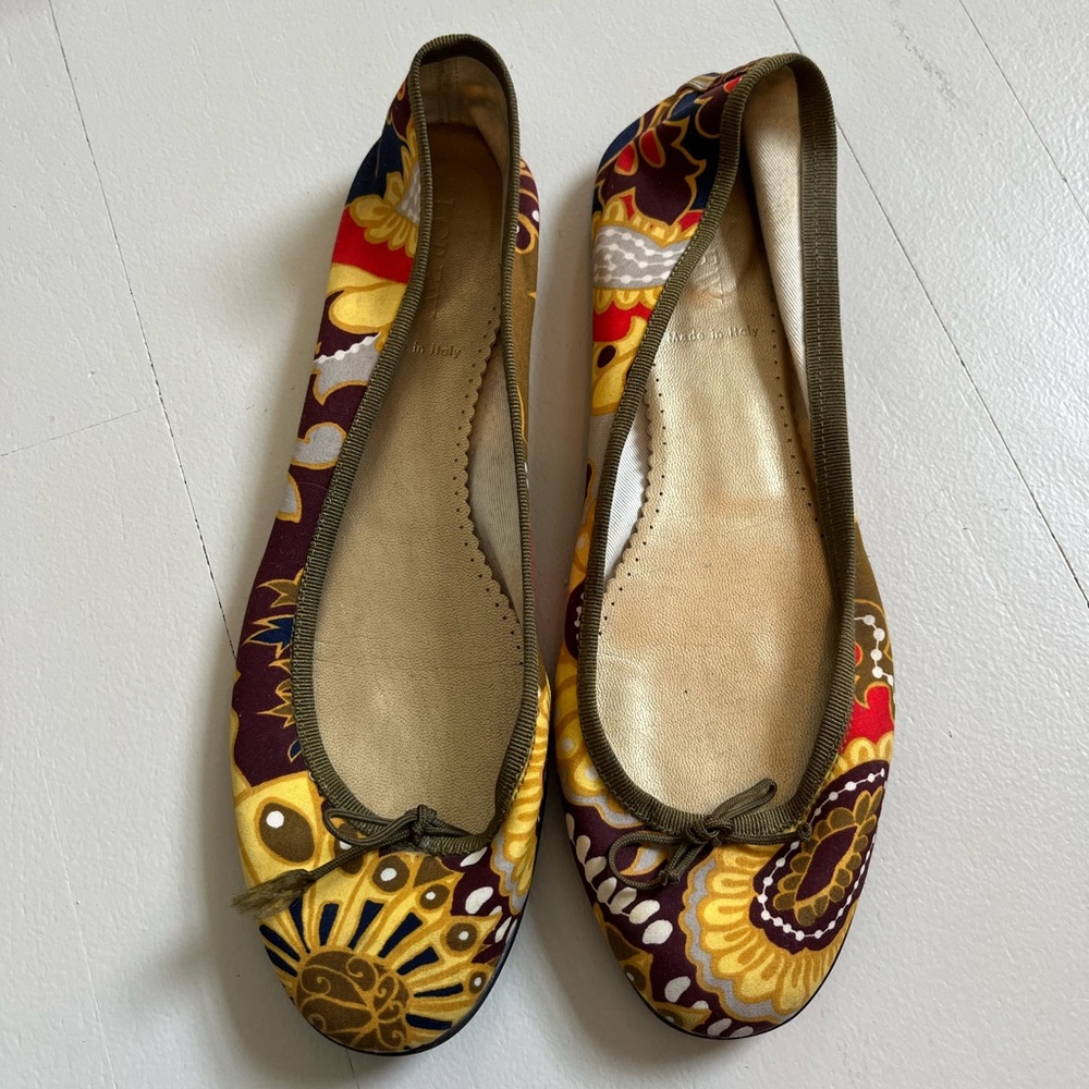 Fun multi color fabric ballet slipper